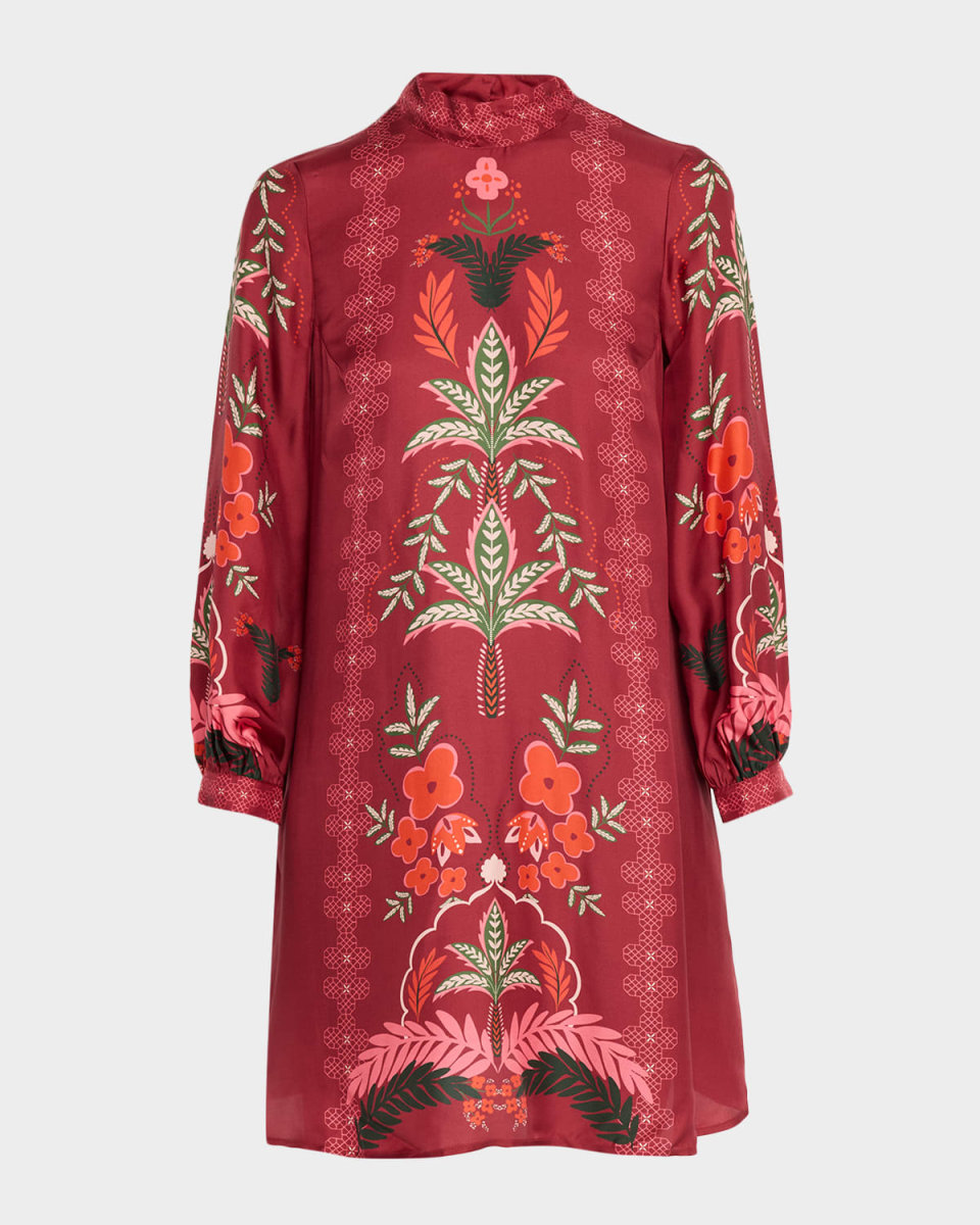 Kalova Printed Mock-Neck Tunic Dress